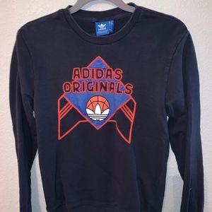 Adidas Originals navy crewneck trefoil -vintage-